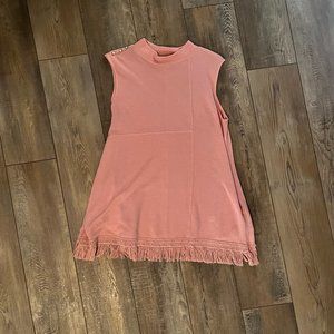 Simply Noelle Sweater Tunic Dress Sleeveless Size Large Coral Pink